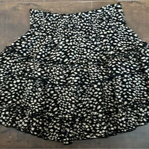 Altar'd State Black and Tan Tiered Bubble Mini Skirt